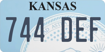 KS license plate 744DEF