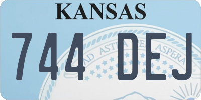 KS license plate 744DEJ