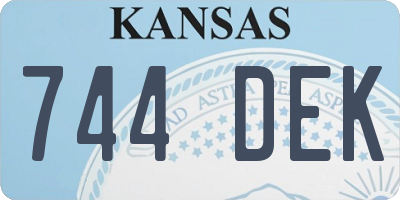 KS license plate 744DEK