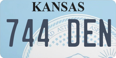 KS license plate 744DEN