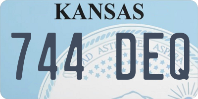 KS license plate 744DEQ