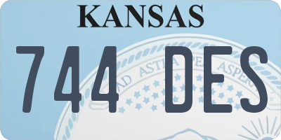 KS license plate 744DES