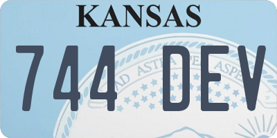 KS license plate 744DEV