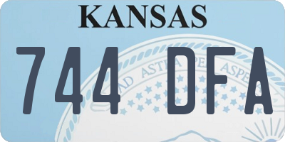 KS license plate 744DFA