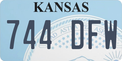 KS license plate 744DFW