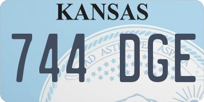 KS license plate 744DGE