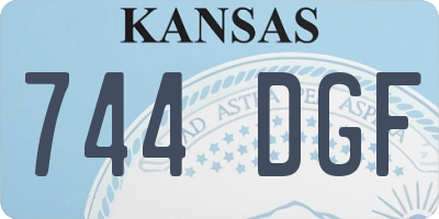 KS license plate 744DGF