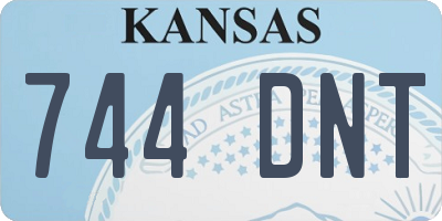 KS license plate 744DNT