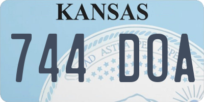 KS license plate 744DOA