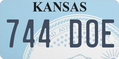 KS license plate 744DOE