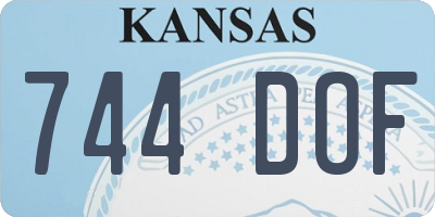 KS license plate 744DOF