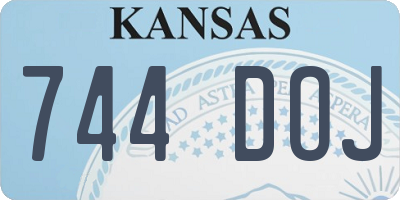 KS license plate 744DOJ