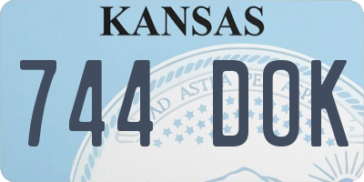 KS license plate 744DOK
