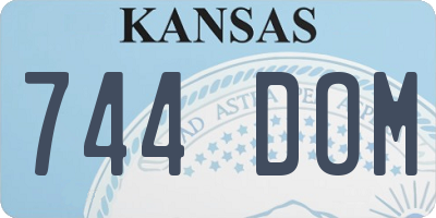 KS license plate 744DOM
