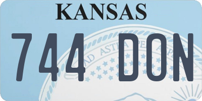 KS license plate 744DON