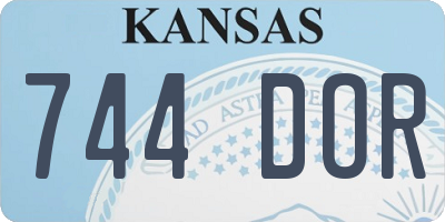 KS license plate 744DOR