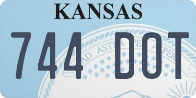 KS license plate 744DOT