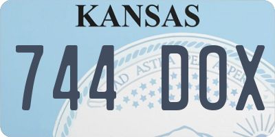 KS license plate 744DOX