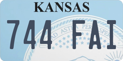 KS license plate 744FAI