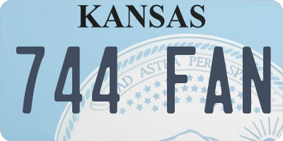 KS license plate 744FAN