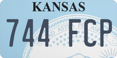 KS license plate 744FCP
