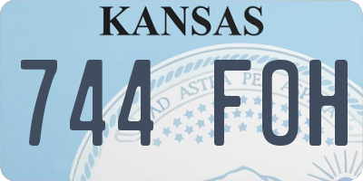 KS license plate 744FOH