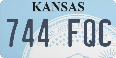 KS license plate 744FQC