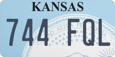 KS license plate 744FQL