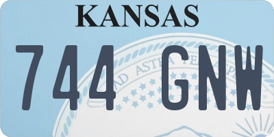 KS license plate 744GNW