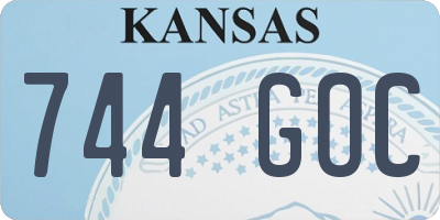 KS license plate 744GOC