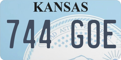 KS license plate 744GOE