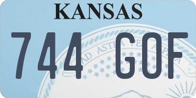 KS license plate 744GOF