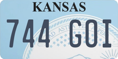 KS license plate 744GOI