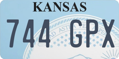 KS license plate 744GPX