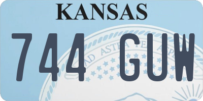 KS license plate 744GUW
