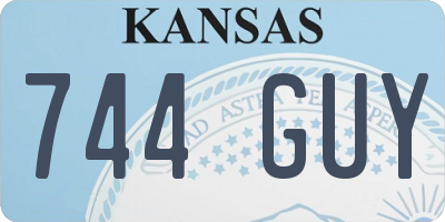 KS license plate 744GUY