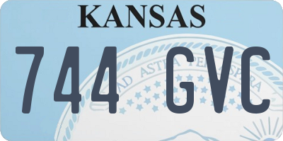 KS license plate 744GVC