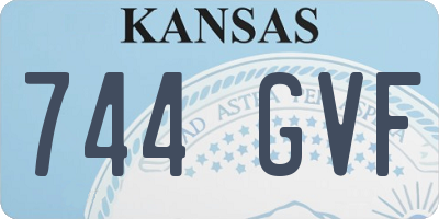 KS license plate 744GVF
