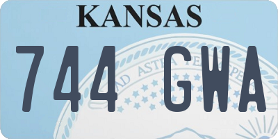 KS license plate 744GWA