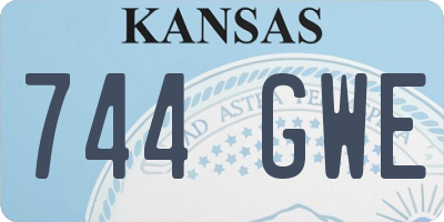 KS license plate 744GWE