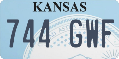 KS license plate 744GWF