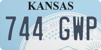 KS license plate 744GWP