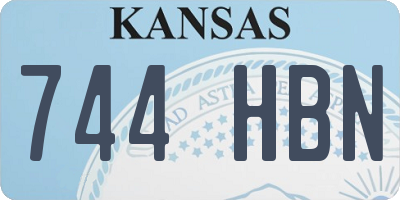 KS license plate 744HBN