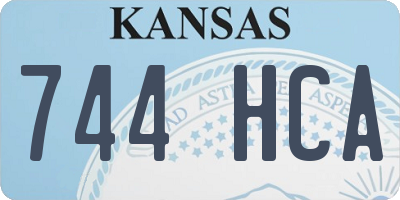 KS license plate 744HCA