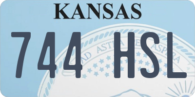 KS license plate 744HSL