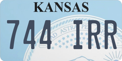 KS license plate 744IRR