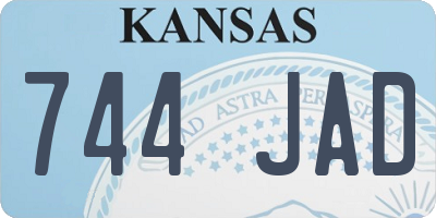 KS license plate 744JAD