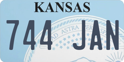 KS license plate 744JAN