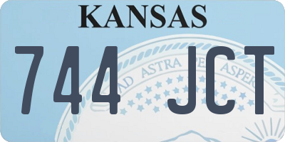 KS license plate 744JCT