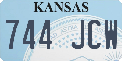 KS license plate 744JCW